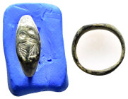 ANCIENT ROMAN BRONZE RING.(3rd–4th centuries).Ae.

Weight : 6.1 gr
Diameter : 23 mm