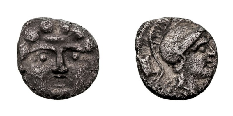 MONEDAS ANTIGUAS. PISIDIA. Óbolo. AR. Selge. (350-300 a.C.) A/Cabeza de Gorgona ...