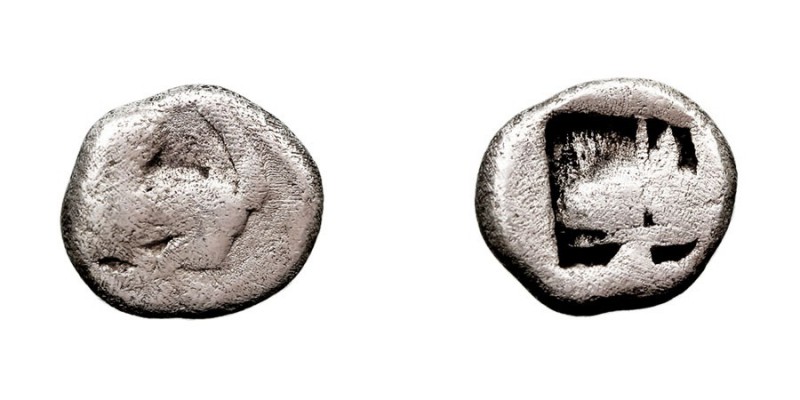 MONEDAS ANTIGUAS. TRACIA. Óbolo. AR. (C. 480-460 a.C.) Región Tracia-Macedonia. ...