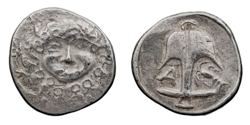 MONEDAS ANTIGUAS. TRACIA. Dracma. AR. Apollonia Pontika. (400-350 a.C.) A/Gorgon...