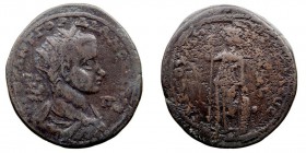 IMPERIO ROMANO. GORDIANO III. Cilicia, Tarsus. AE-38. A/Busto radiado a der., alrededor ley. R/Atenea estante a la izq. 26,01 g. SNG LEVANTE 1122. Muy...
