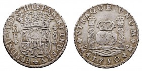 MONARQUÍA ESPAÑOLA. FERNANDO VI. 8 Reales. AR. Méjico MF. 1750. Tipo columnario. 26,83 g. CAL.325. MBC