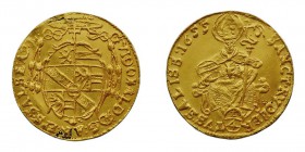MONEDAS EXTRANJERAS. AUSTRIA. 1/4 Ducado. AV. Salzburgo. 1655. Guidobald von Thun und Hohenstein (1654-1668) 0,79 g. Friedberg 777. MBC+