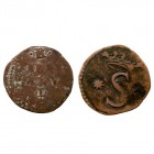 MONEDAS EXTRANJERAS. PORTUGAL. Sebastián I. AE. Lote de 2 monedas. Real (G.14,01) BC a RC