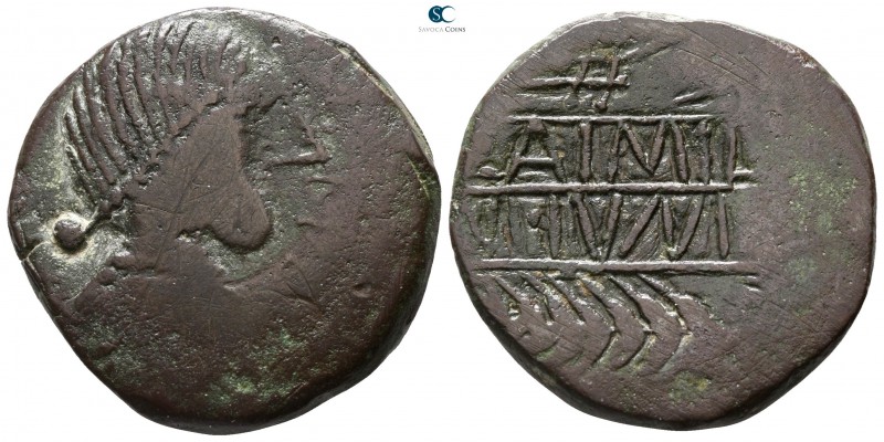 Hispania. Obulco circa 200-100 BC. L. Aemilius and M. Junius, aediles
Unit Æ
...