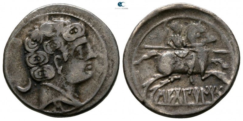 Hispania. Sekobirikes 100-0 BC. 
Denarius AR

 18mm., 4,09g.



very fine