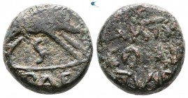 Lucania. Paestum 100-0 BC. Semis Æ