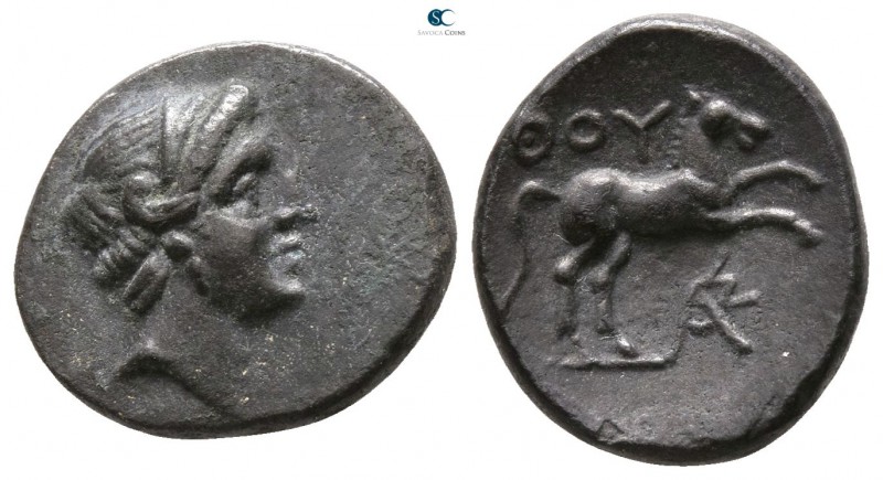 Lucania. Thourioi 300-280 BC. 
Bronze Æ

 13mm., 1,69g.



nearly extreme...
