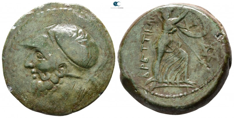 Bruttium. The Brettii circa 211-203 BC. 
Reduced Sextans Æ

 26mm., 11,99g.
...