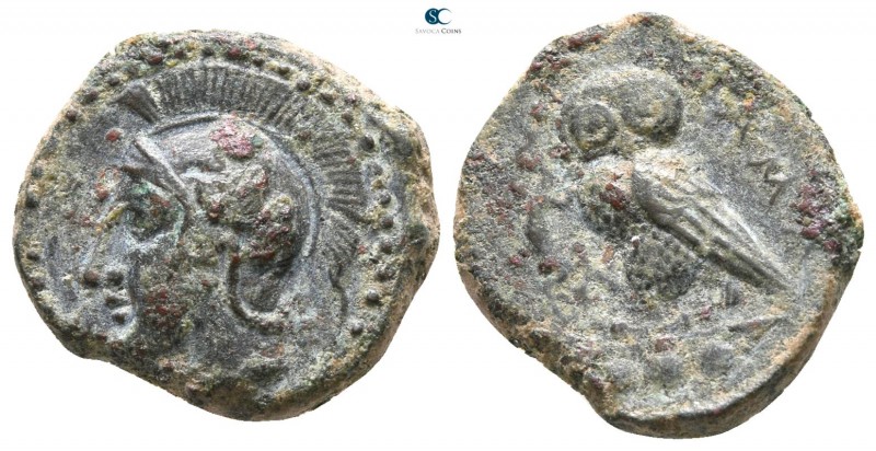 Sicily. Kamarina 420-405 BC. 
Tetras Æ

 14mm., 3,10g.



very fine, depo...