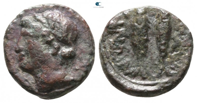 Sicily. Leontinoi 212-200 BC. 
Bronze Æ

 11mm., 1,75g.



very fine, scr...