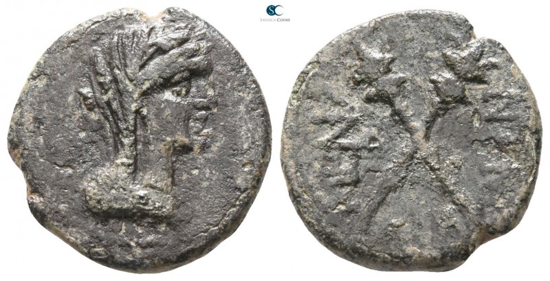 Sicily. Menainon circa 200-150 BC. 
Tetrachalkon Æ

 16mm., 2,85g.



nea...