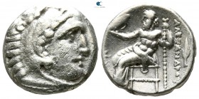 Kings of Macedon. Kolophon. Philip III Arrhidaeus 323-317 BC. In the name of Alexander III. Struck under Menander or Kleitos, circa 322-319 BC. Drachm...