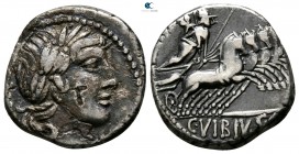 C. Vibius C.f. Pansa. 90 BC. Bank mark on obverse. Rome. Denarius AR