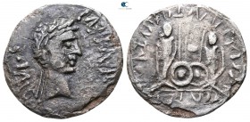 Augustus 27 BC-AD 14. Contemporary imitation of a Lugdunum mint issue. Denarius AR