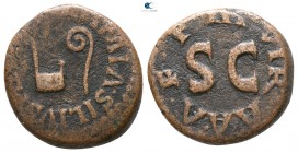 Augustus 27 BC-AD 14. Struck 9 BC, Moneyers Lamia, Silius, and Annius. Rome. Quadrans Æ