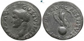 Divus Augustus AD 14. Restitution issue struck under Domitian. Rome. As Æ