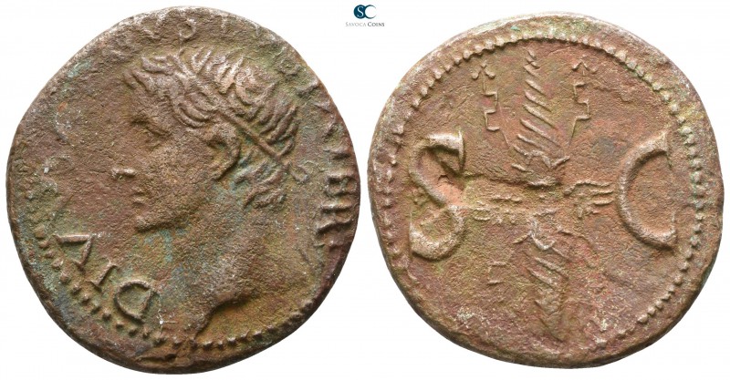 Divus Augustus AD 34-37. Struck under Tiberius. Rome
As Æ

 28mm., 10,69g.
...
