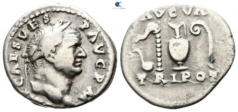 Vespasian AD 69-79. Rome
Denarius AR

 18mm., 3,08g.



very fine