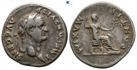 Vespasian AD 69-79. Large regular flan. Rome. Denarius AR