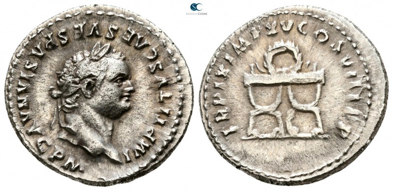 Titus AD 79-81. Rome
Denarius AR

 19mm., 3,46g.



very fine