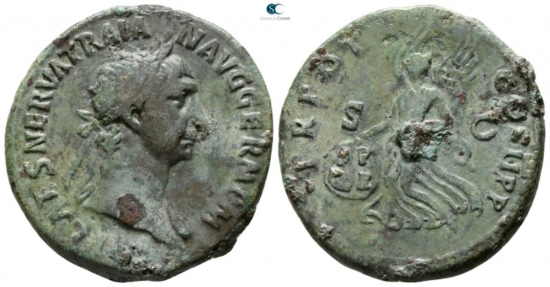 Trajan AD 98-117. Rome
As Æ

 27mm., 10,52g.



very fine