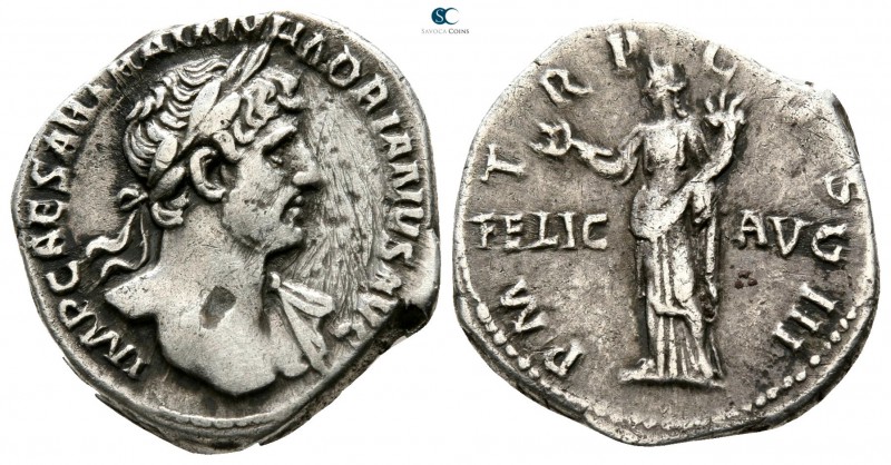 Hadrian AD 117-138. Rome
Denarius AR

 18mm., 3,38g.



very fine