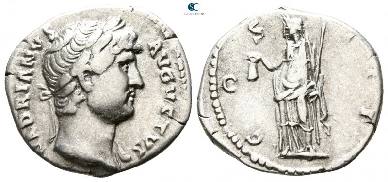 Hadrian AD 117-138. Rome
Denarius AR

 18mm., 3,24g.



very fine