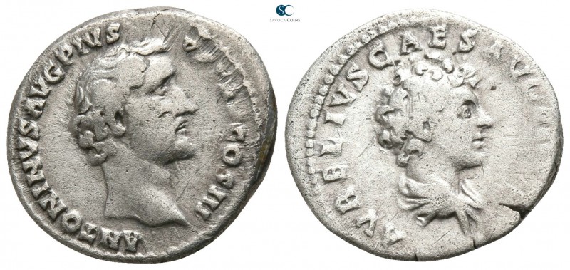 Antoninus Pius with Marcus Aurelius, as Caesar AD 138-161. Rome
Denarius AR

...