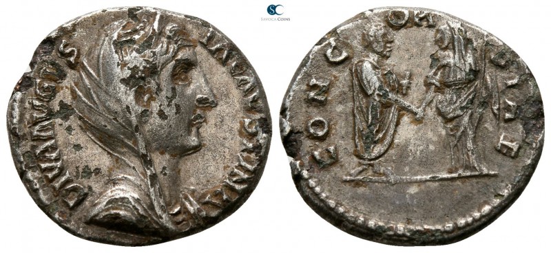 Diva Faustina I AD 140-141. Rome
Fourreé Denarius Æ

 16mm., 2,74g.



ve...