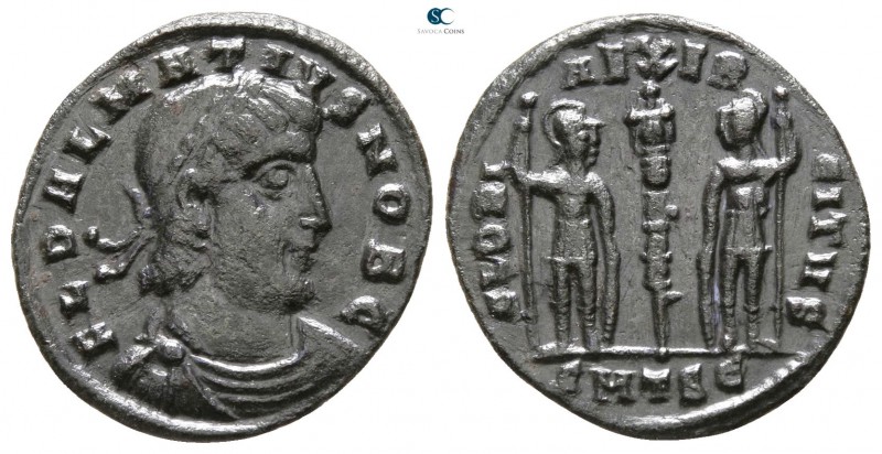 Delmatius AD 337. Thessaloniki
Follis Æ

 17mm., 1,46g.



very fine