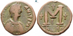 Justinian I AD 527-565. Nikomedia. Follis Æ