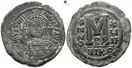 Justinian I AD 527-565. Dated RY 17=AD 543/4. Nikomedia. Follis Æ