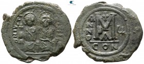Justin II and Sophia AD 565-578. Dated RY 5=AD 569/70. Constantinople. Follis Æ