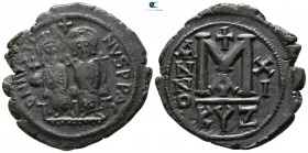 Justin II and Sophia AD 565-578. Dated RY 11=AD 575/6. Cyzicus. Follis Æ