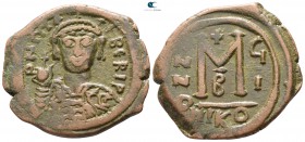Maurice Tiberius AD 582-602. Dated RY 7=AD 589/90. Nikomedia. Follis Æ