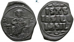 Constantine IX Monomachus. AD 1042-1055. Constantinople. Anonymous follis Æ