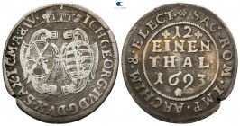 Germany . Sachsen Kurfürstentum. Johann Georg IV AD 1691-1693. 1/12 Taler 1693 AR