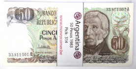 Argentyna, paczka bankowa 50 pesos 1983