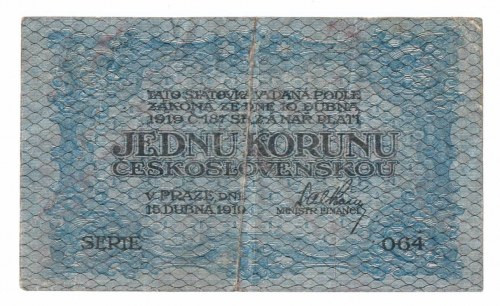 Czechosłowacja, 5 koron 1919 Obiegowy egzemplarz 
Grade: VF-