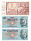 Czechosłowacja, Zestaw 2 x 20 koron 1970, 50 koron 1964