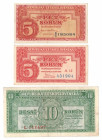 Czechosłowacja, zestaw 5, 10 koron 1949-1950
