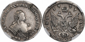 Russia, Elisabeth, Polupoltinnik 1747 - NGC VF Details