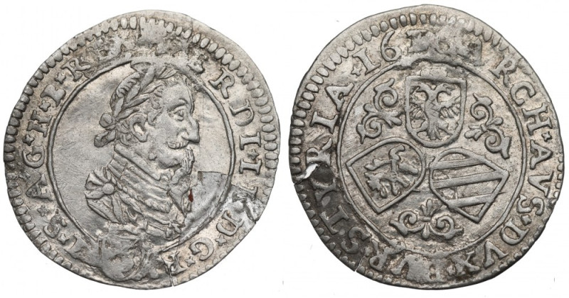 Austria, Ferdinand II, 3 kreuzer 1626, Graz Egzemplarz o świetnie zachowanych de...