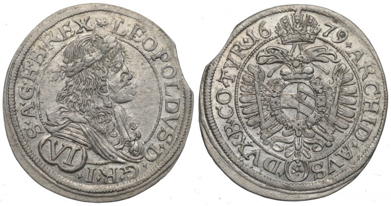 Austria, 6 kreuzer 1679, Vienna Bardzo ładny, okołomenniczy egzemplarz. Pozycja ...