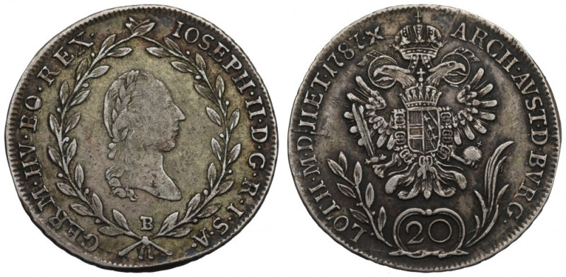 Austria, Joseph II, 20 kreuzer 1787 Atrakcyjny egzemplarz w przyjemnej patynie i...