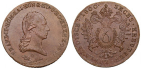 Austria, Franz II, 6 kreuzer 1800 C