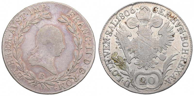 Austria, Franz I, 20 kreuzer 1806 Ładnie zachowany egzemplarz. Resztki połysku. ...