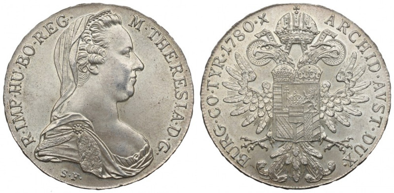 Austria, Marie Theresia, Thaler 1780 - restrike Piękny egzemplarz. Delikatne wyb...