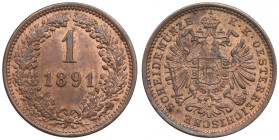 Austria, 1 kreuzer 1891